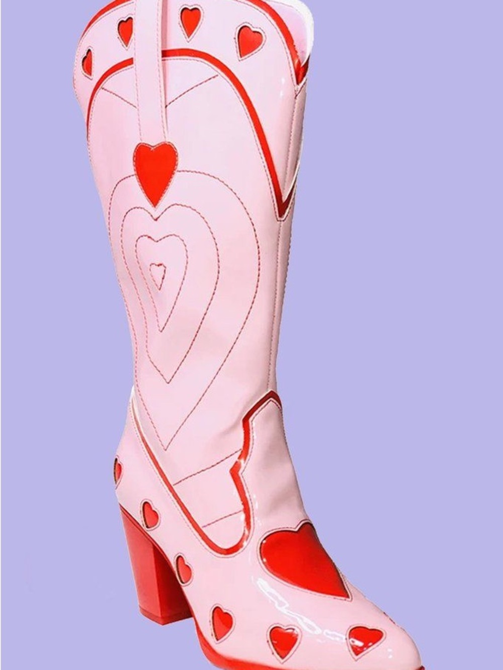 YRU Red Heart Space Cowgirl Boots Pink Womens 8 Heeled from Dollskill - Picture 16 of 16